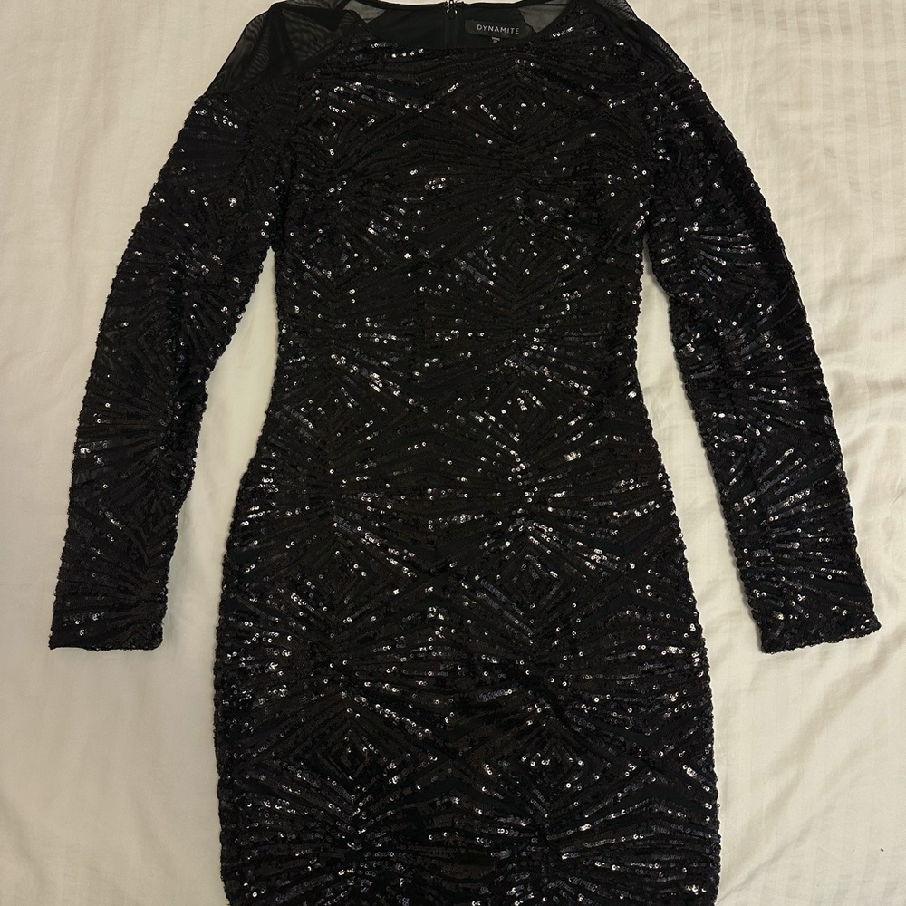 Dynamite Black Sequence Cocktail Dress
